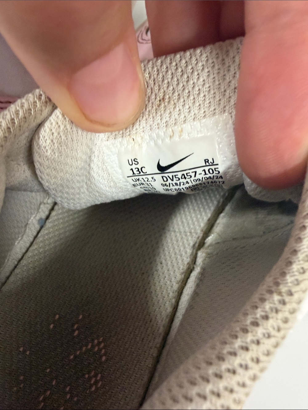 Nike Kids White and Light Pink Low-Top Sneakers 13c - Picture 3 of 7